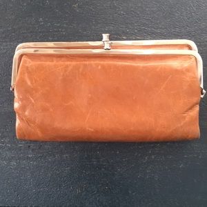 HOBO International caramel leather clutch wallet